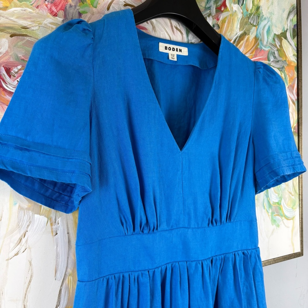 Boden Bright Blue V‑Neck Midi Dress - Picture 5 of 9